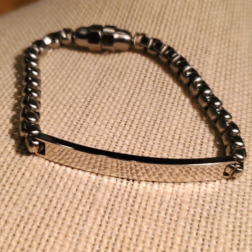 🧿SILVER TONE CHAIN LINK BRACELET